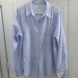 Lilly Pulitzer White and Blue Striped Shirt